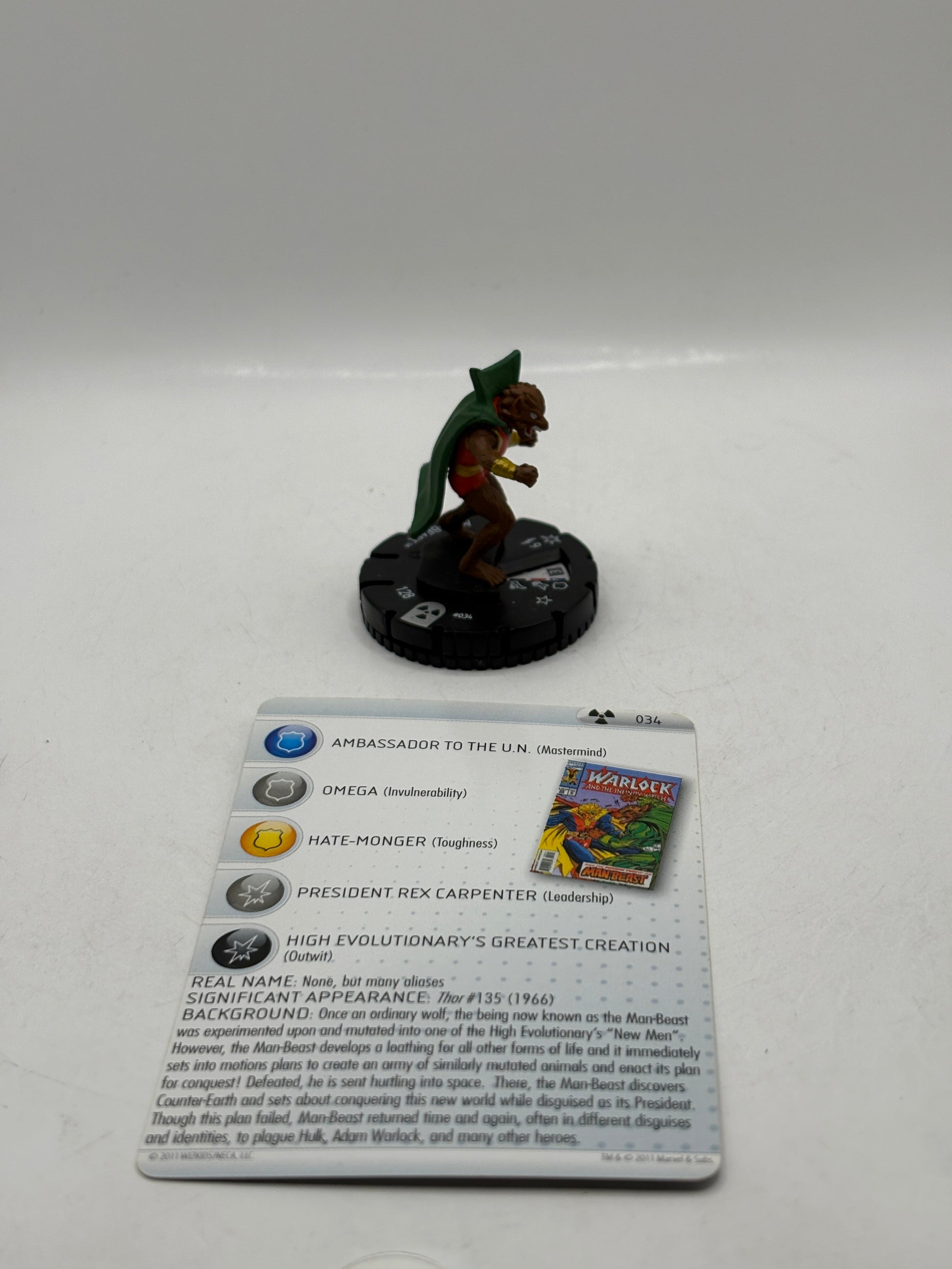 HeroClix Marvel - Man-Beast #034 Loose Figure with Card FRENLY BRICKS - Open 7 Days