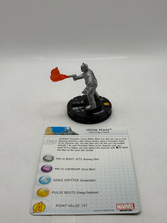 HeroClix Marvel 10th Anniversary- Iron Man #012 Loose Figure with Card FRENLY BRICKS - Open 7 Days