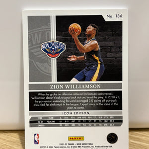 2021-22 Panini Noir Icon Edition Holo Silver /35 Zion Williamson #136 FRENLY BRICKS - Open 7 Days