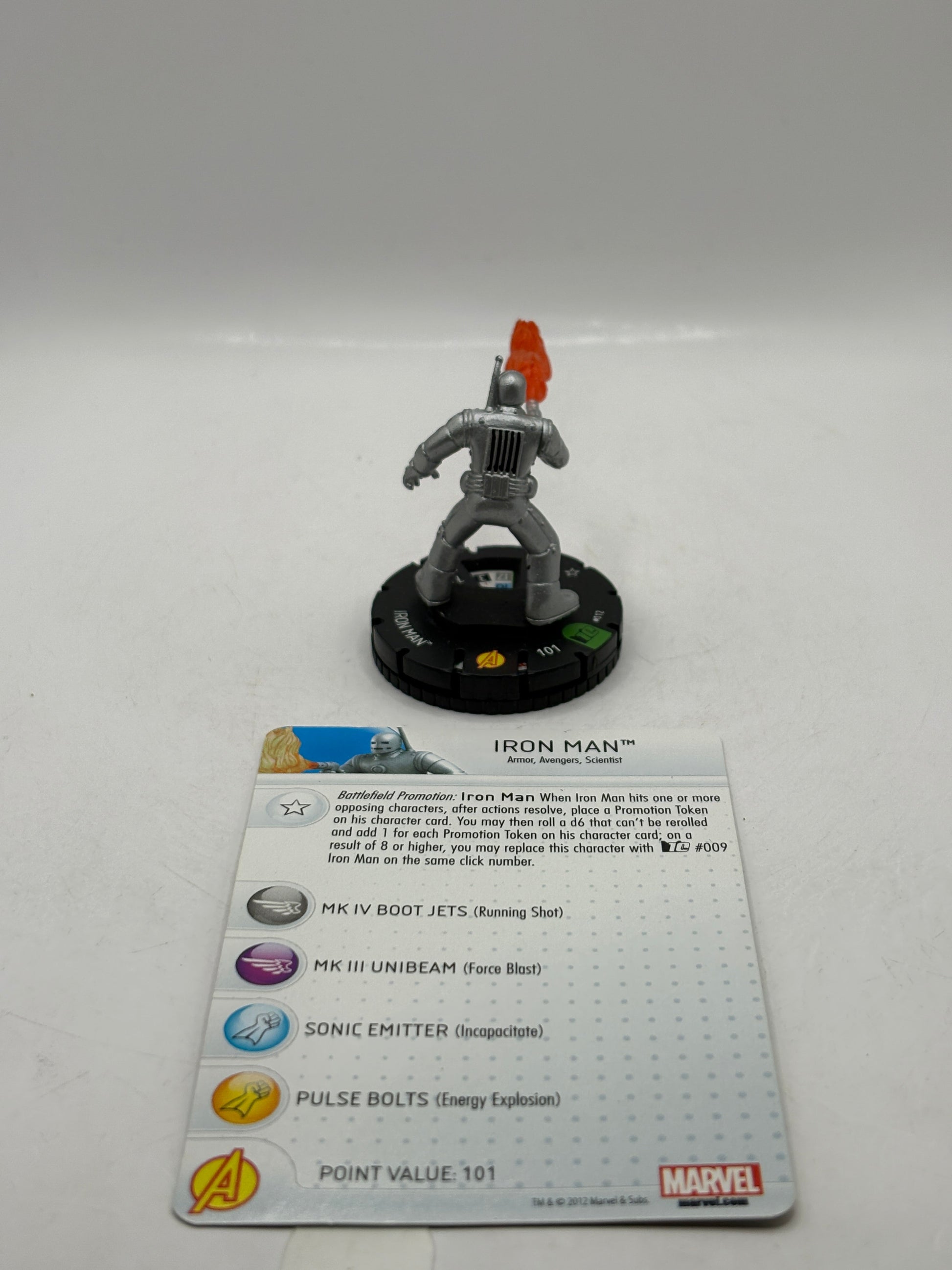 HeroClix Marvel 10th Anniversary- Iron Man #012 Loose Figure with Card FRENLY BRICKS - Open 7 Days