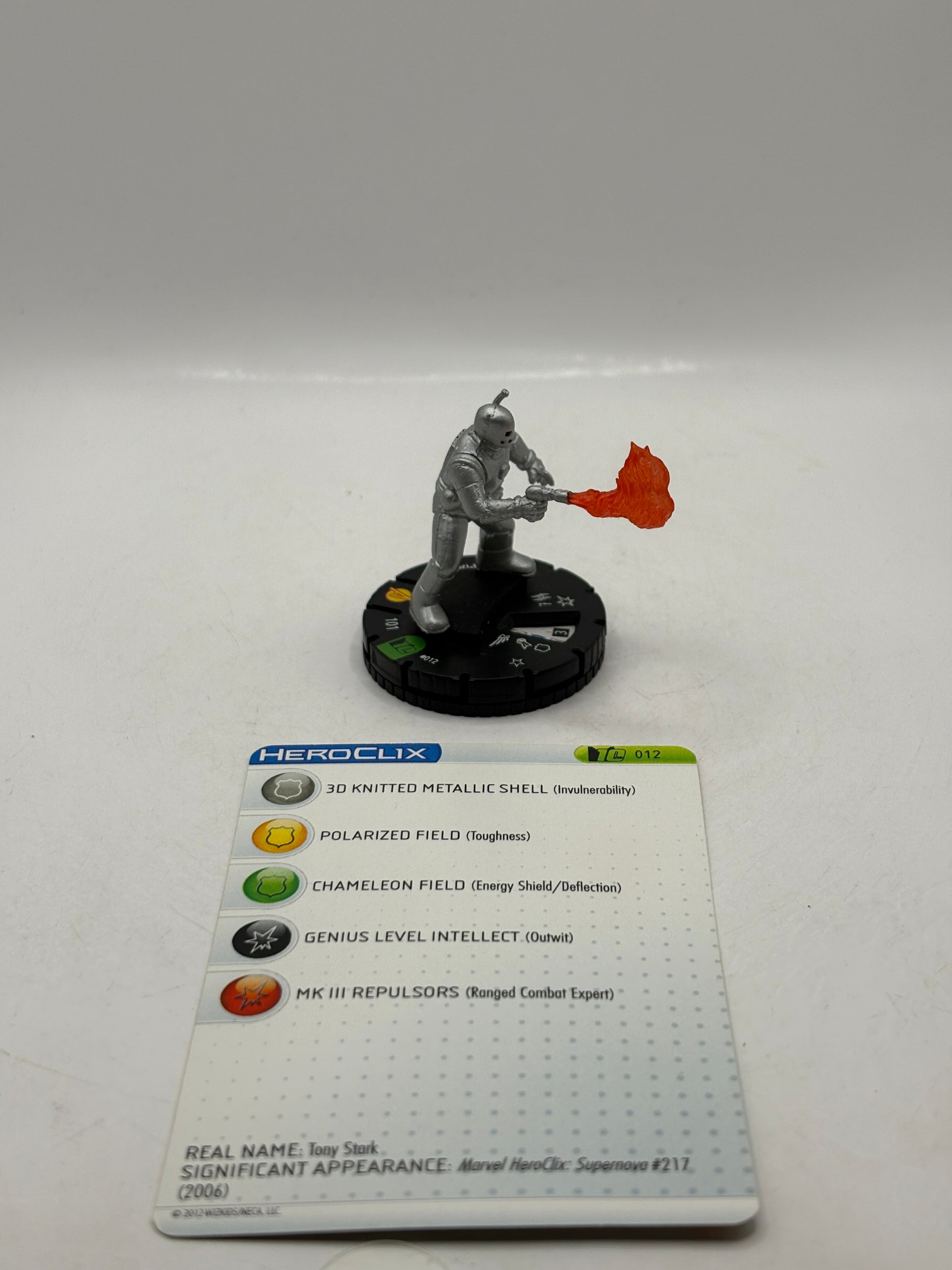 HeroClix Marvel 10th Anniversary- Iron Man #012 Loose Figure with Card FRENLY BRICKS - Open 7 Days