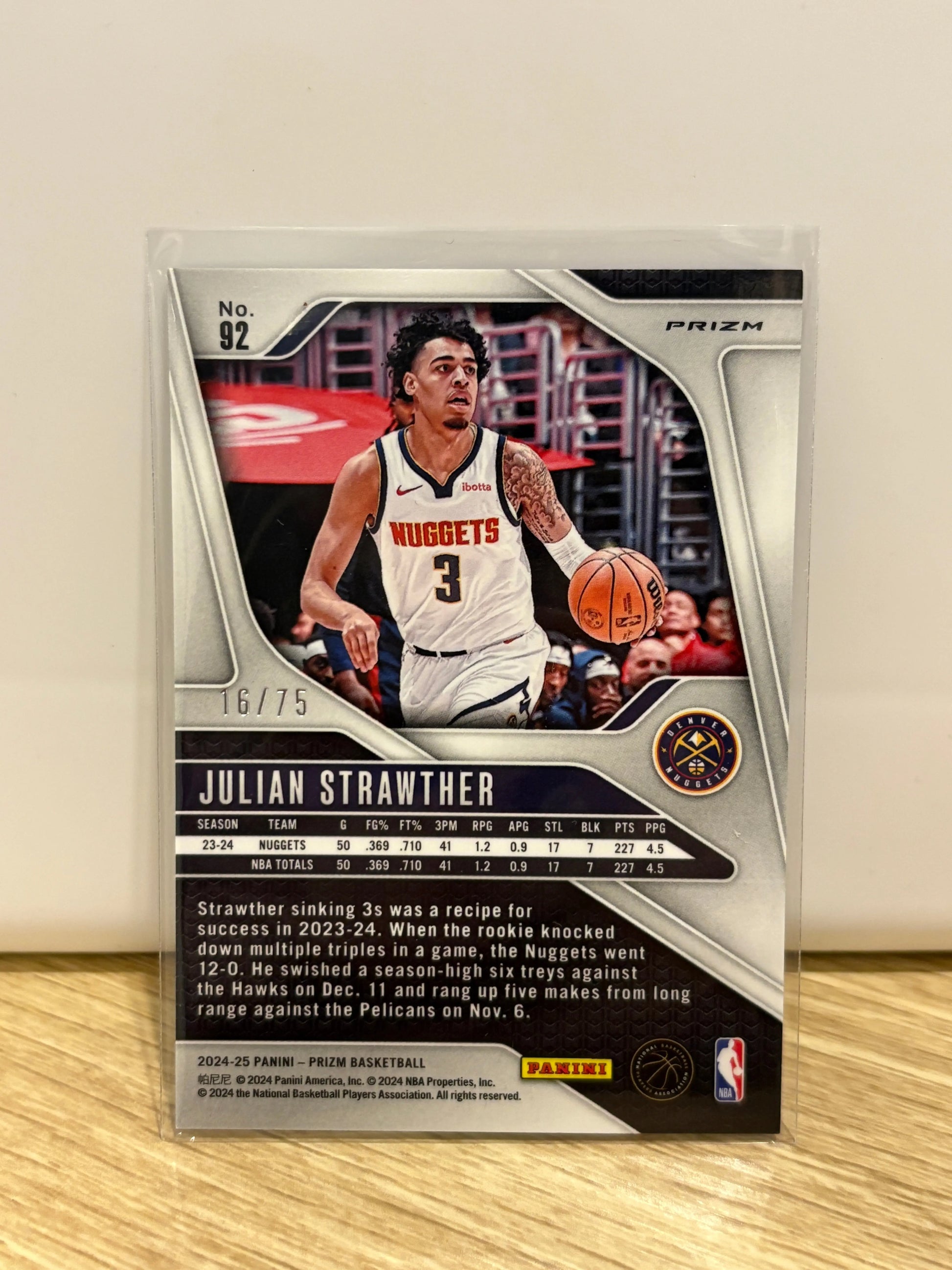 2024-25 Panini Prizm Julian Strawther Fast Break Purple /75 FRENLY BRICKS - Open 7 Days