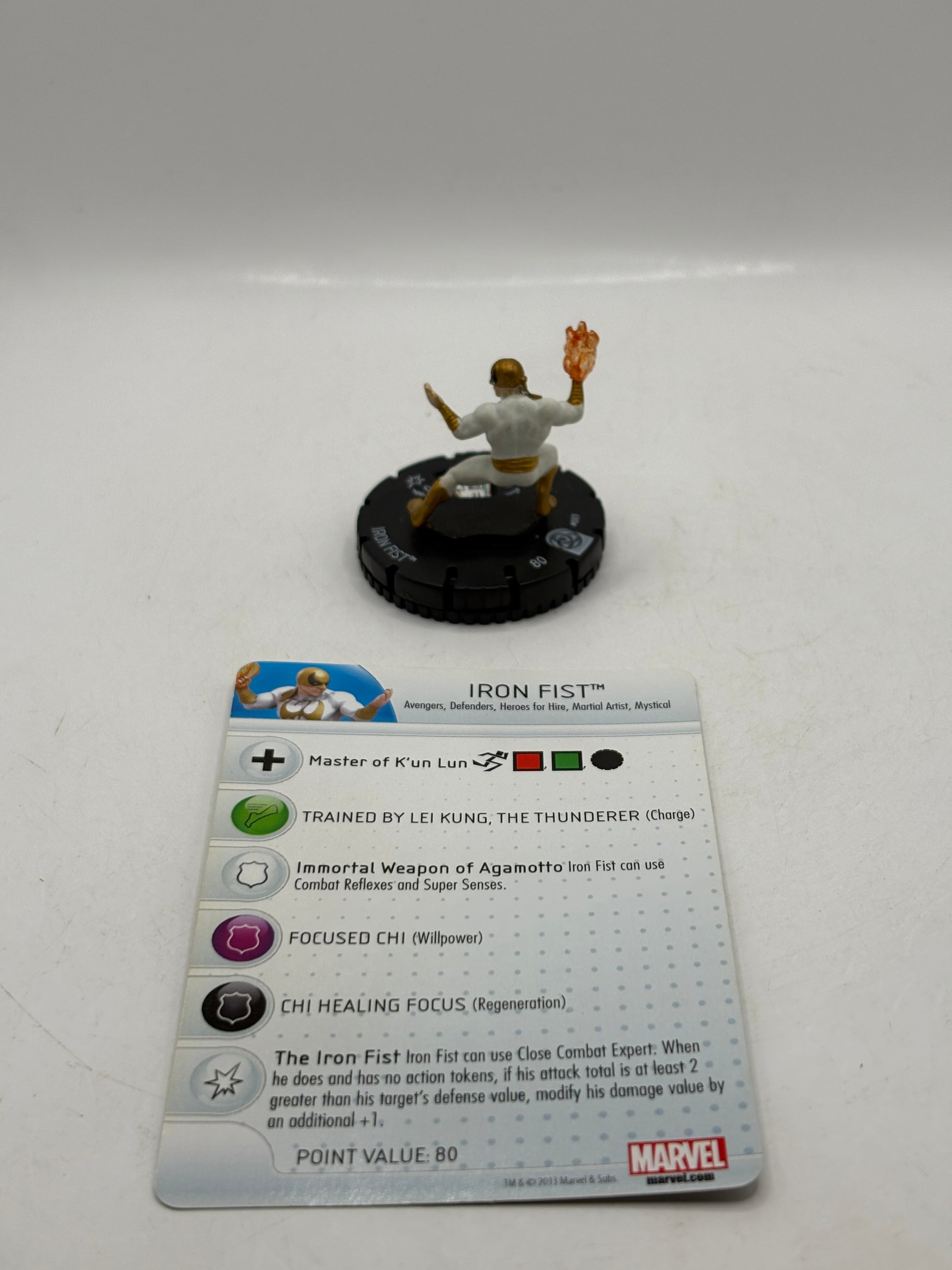HeroClix Marvel Iron Fist #007 Loose Figure with Card FRENLY BRICKS - Open 7 Days