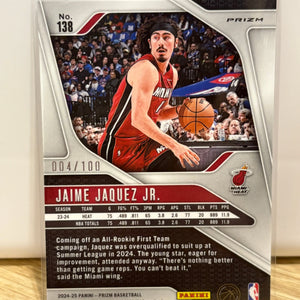 2024-25 Panini Prizm #138 Jaime Jaquez Jr. Prizms Fast Break Red #/100 FRENLY BRICKS - Open 7 Days