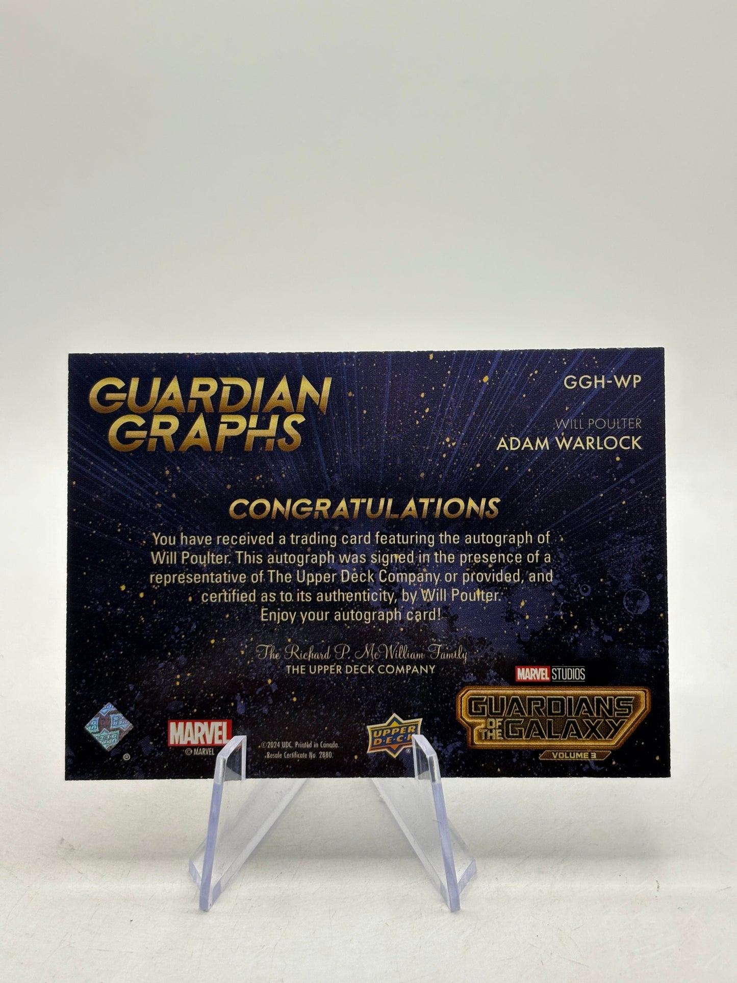 2024 UD Guardians of Galaxy Vol 3 ADAM WARLOCK by WILL POULTER AUTO #ggh-wp FRENLY BRICKS - Open 7 Days
