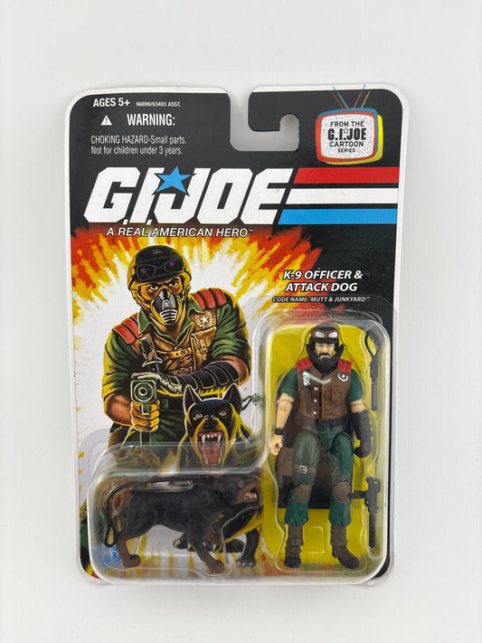 GI JOE 25th Anniversary K-9 OFFICER & ATTACK DOG "Mutt & Junkyard" 2008 FRENLY BRICKS - Open 7 Days