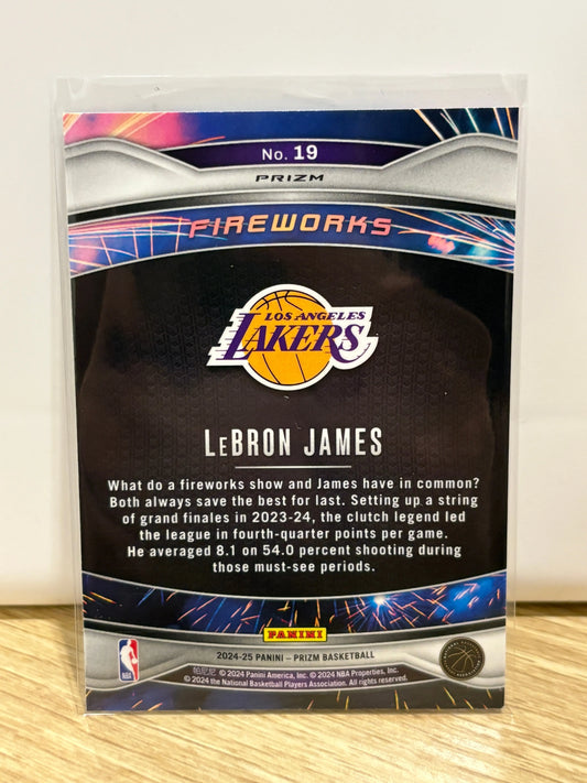 2024-25 Panini Prizm Fireworks Prizms Fast Break #19 LeBron James FRENLY BRICKS - Open 7 Days