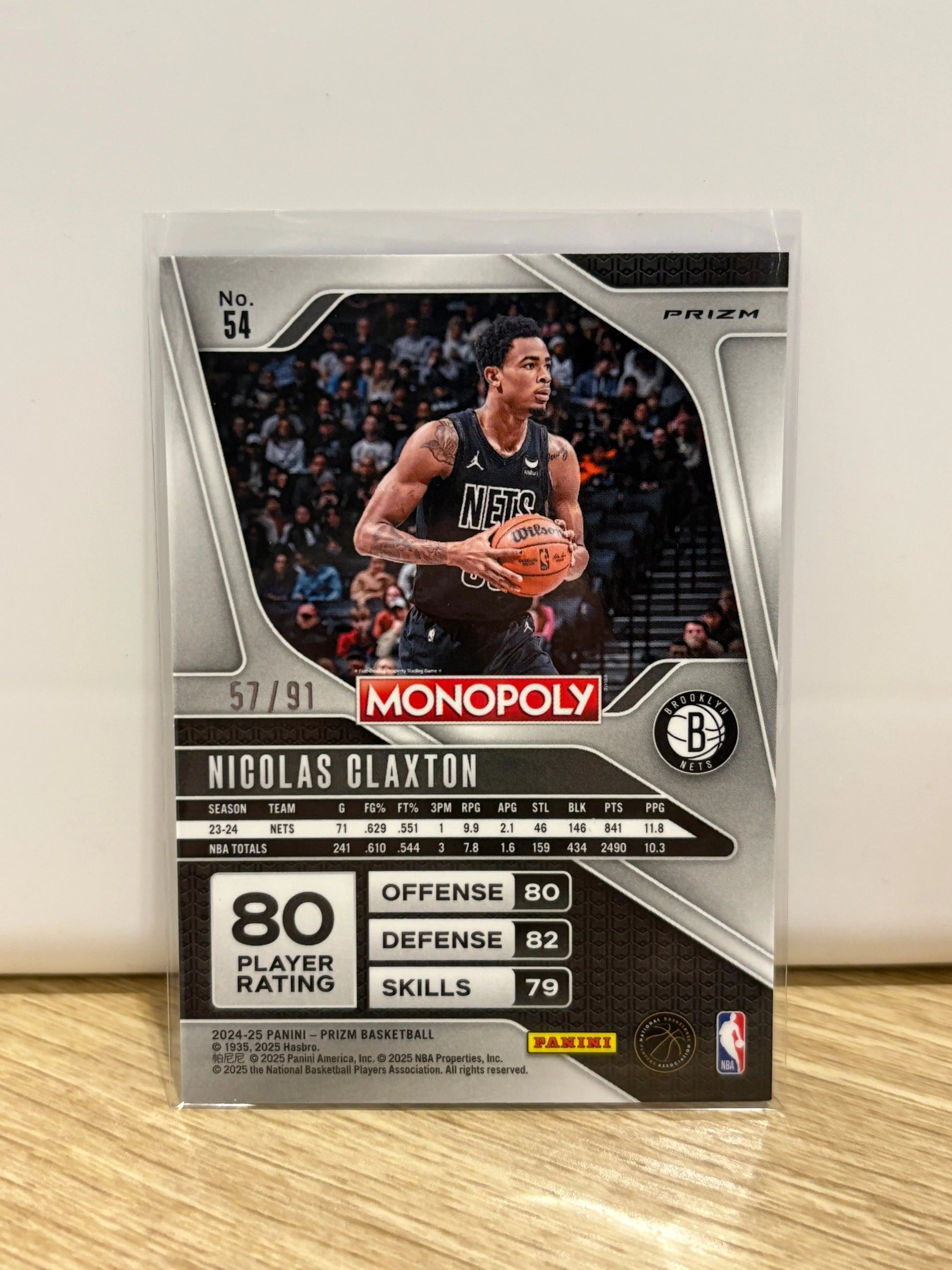 2024-25 Panini Prizm Monopoly Nicolas Claxton Pink /91 FRENLY BRICKS - Open 7 Days