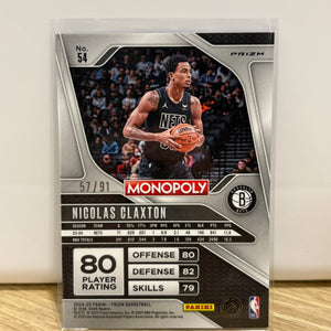 2024-25 Panini Prizm Monopoly Nicolas Claxton Pink /91 FRENLY BRICKS - Open 7 Days