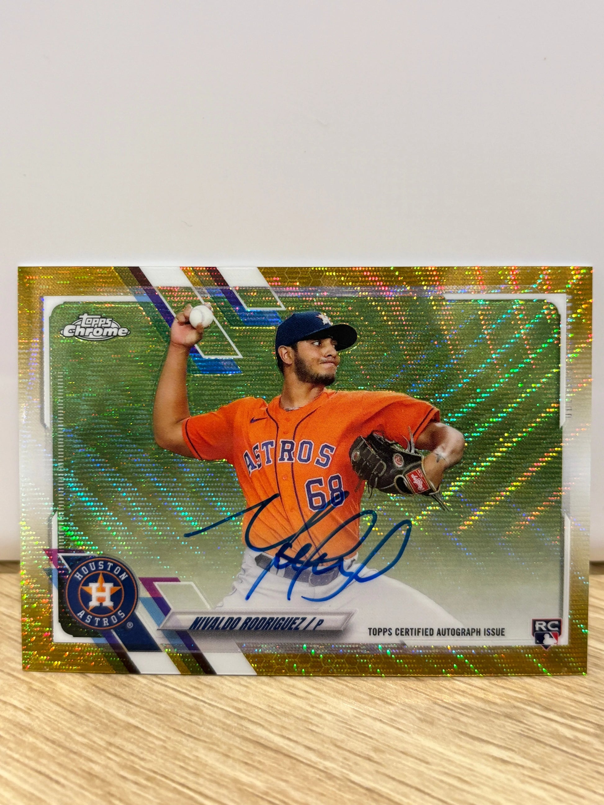 2021 Topps Chrome #RA-NR Nivaldo Rodriguez Rookie Auto Gold Wave Refractor /50 FRENLY BRICKS - Open 7 Days