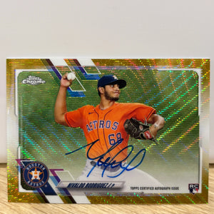 2021 Topps Chrome #RA-NR Nivaldo Rodriguez Rookie Auto Gold Wave Refractor /50 FRENLY BRICKS - Open 7 Days