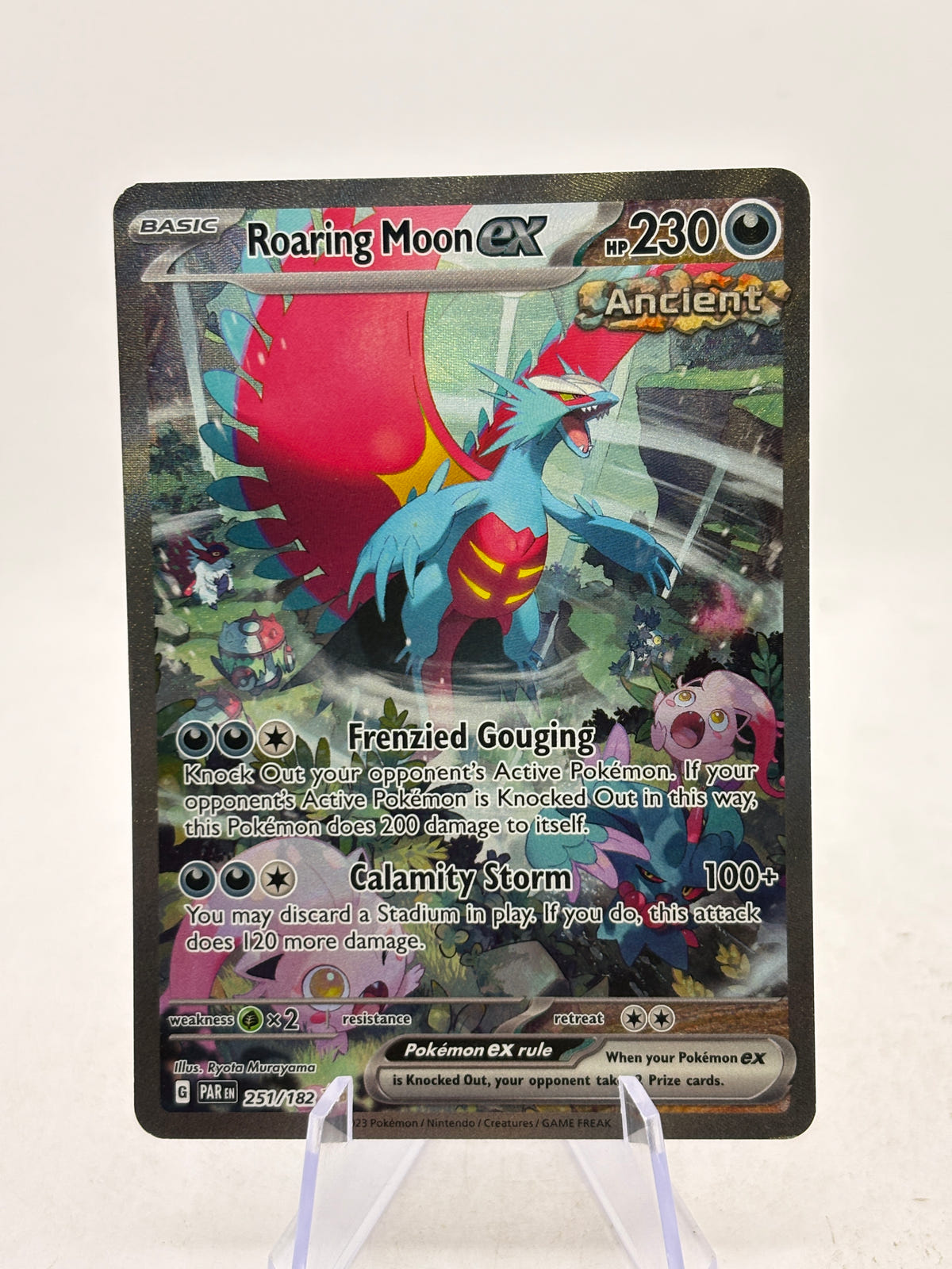 Pokémon TCG Roaring Moon ex 251/182 Paradox Rift SIR Full Art Holo MP/LP image 1