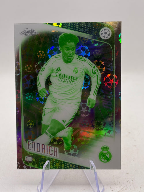 Topps Chrome UEFA Champions League #86 Endrick Night Vision Logo Fractor