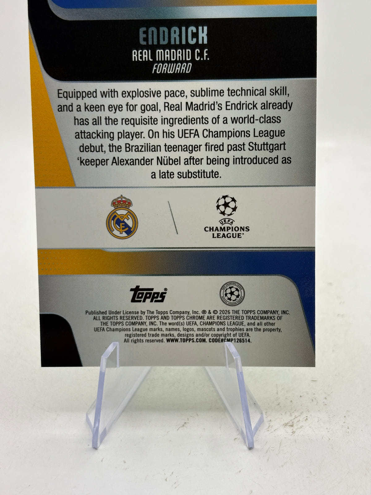 Topps Chrome UEFA Champions League #86 Endrick Night Vision Logo Fractor image 4