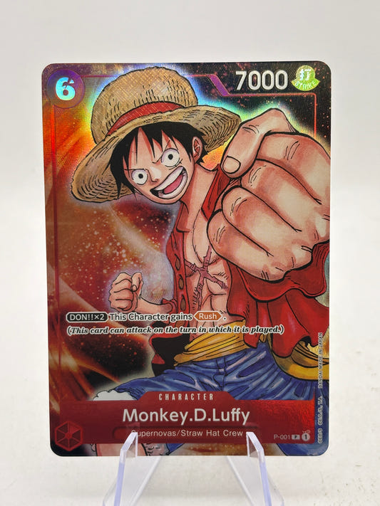 Bandai One Piece Card Game Monkey D. Luffy P-001 Promo Foil Character 7000