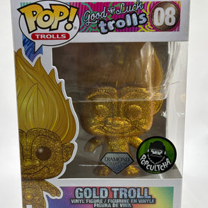 Funko POP! Trolls Good Luck Trolls #08 Gold Troll Diamond Collection FRENLY BRICKS - Open 7 Days