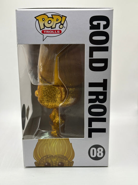 Funko POP! Trolls Good Luck Trolls #08 Gold Troll Diamond Collection FRENLY BRICKS - Open 7 Days