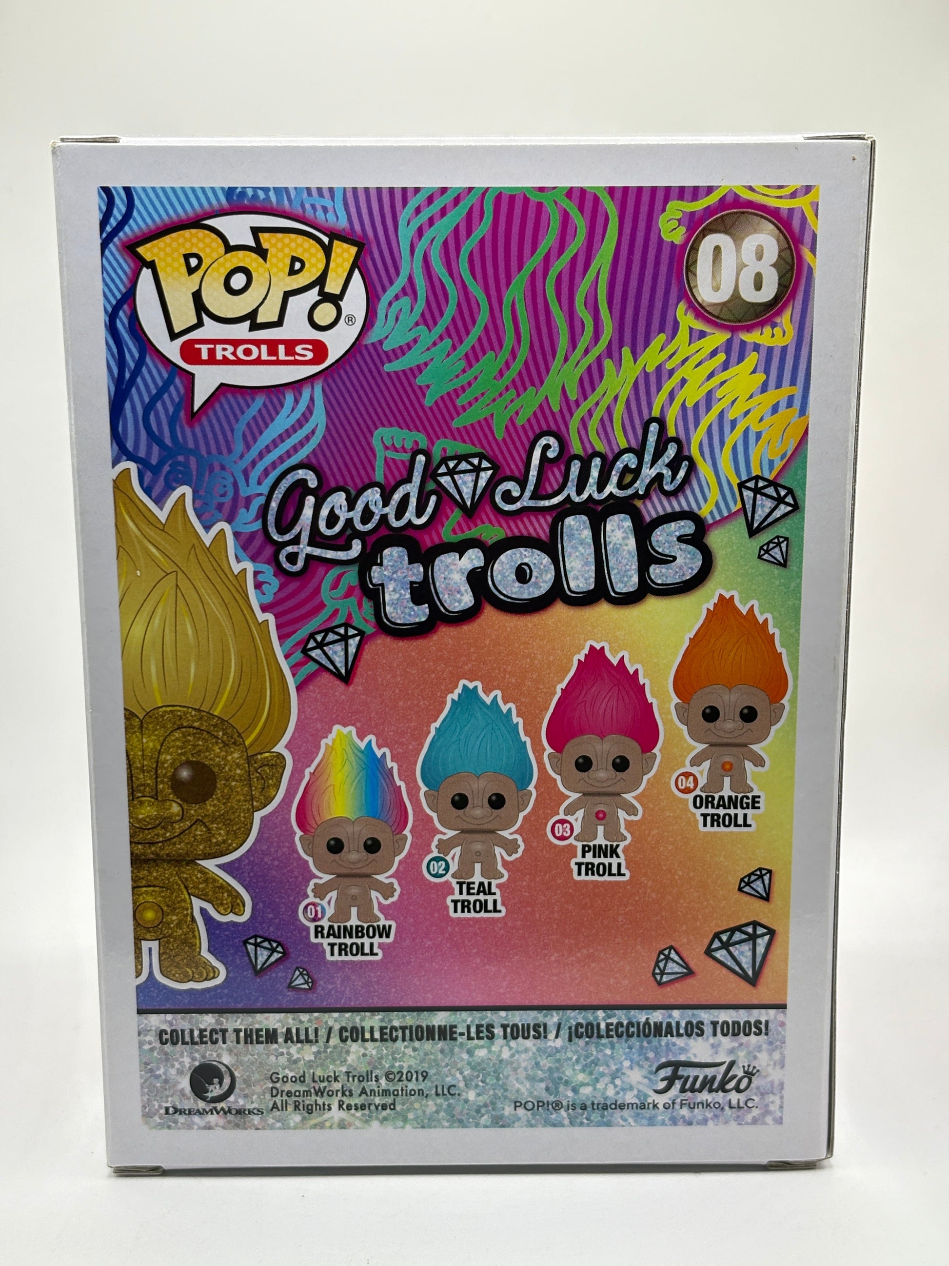 Funko POP! Trolls Good Luck Trolls #08 Gold Troll Diamond Collection FRENLY BRICKS - Open 7 Days