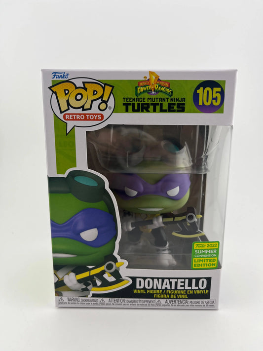 Funko Pop! MMPR x TMNT: Donatello as Black Power Ranger #105 - 2022 SDCC FRENLY BRICKS - Open 7 Days