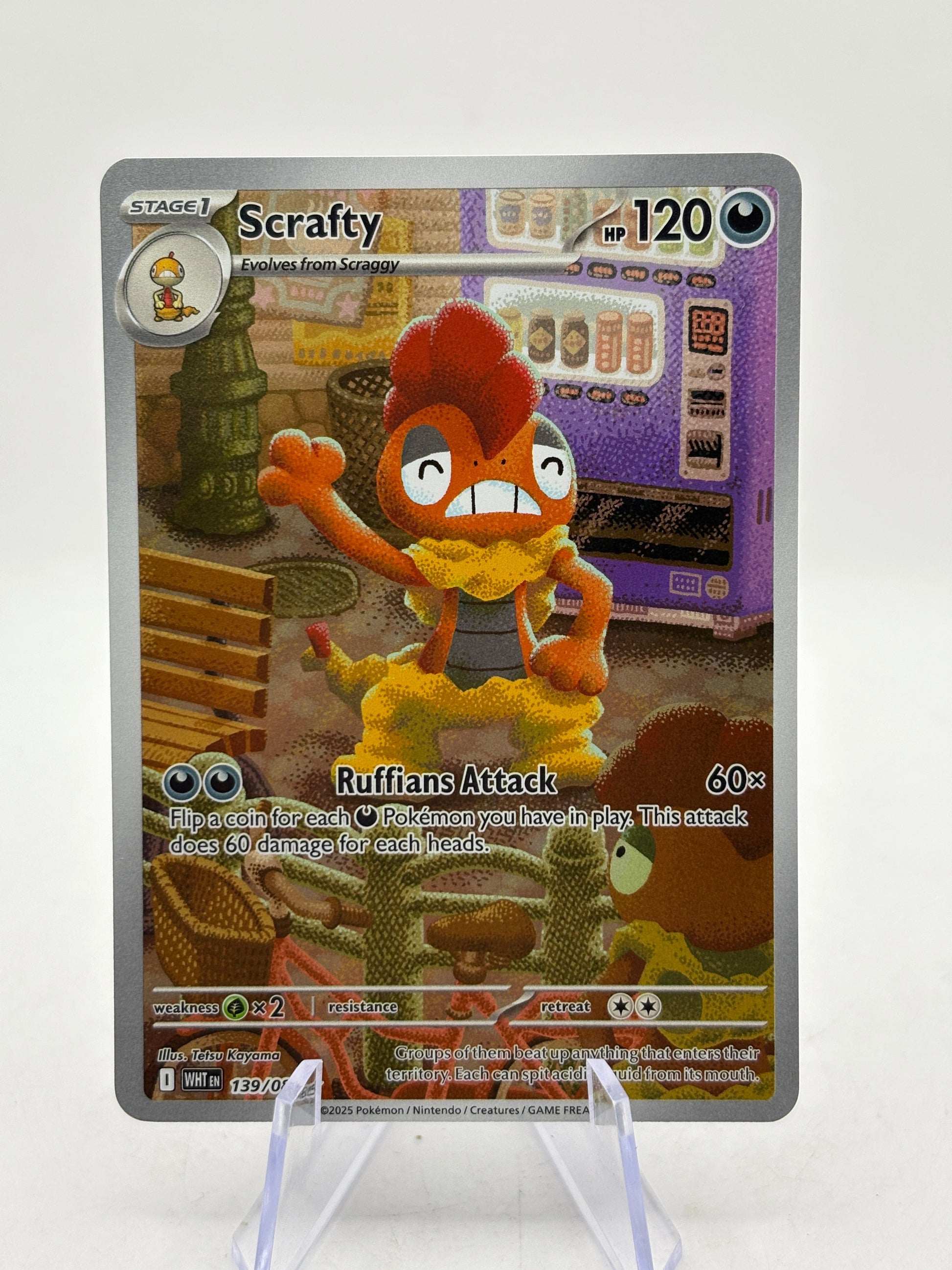 Pokemon TCG SV White Flare - Scrafty 139/086 Illustration Rare NM FRENLY BRICKS - Open 7 Days