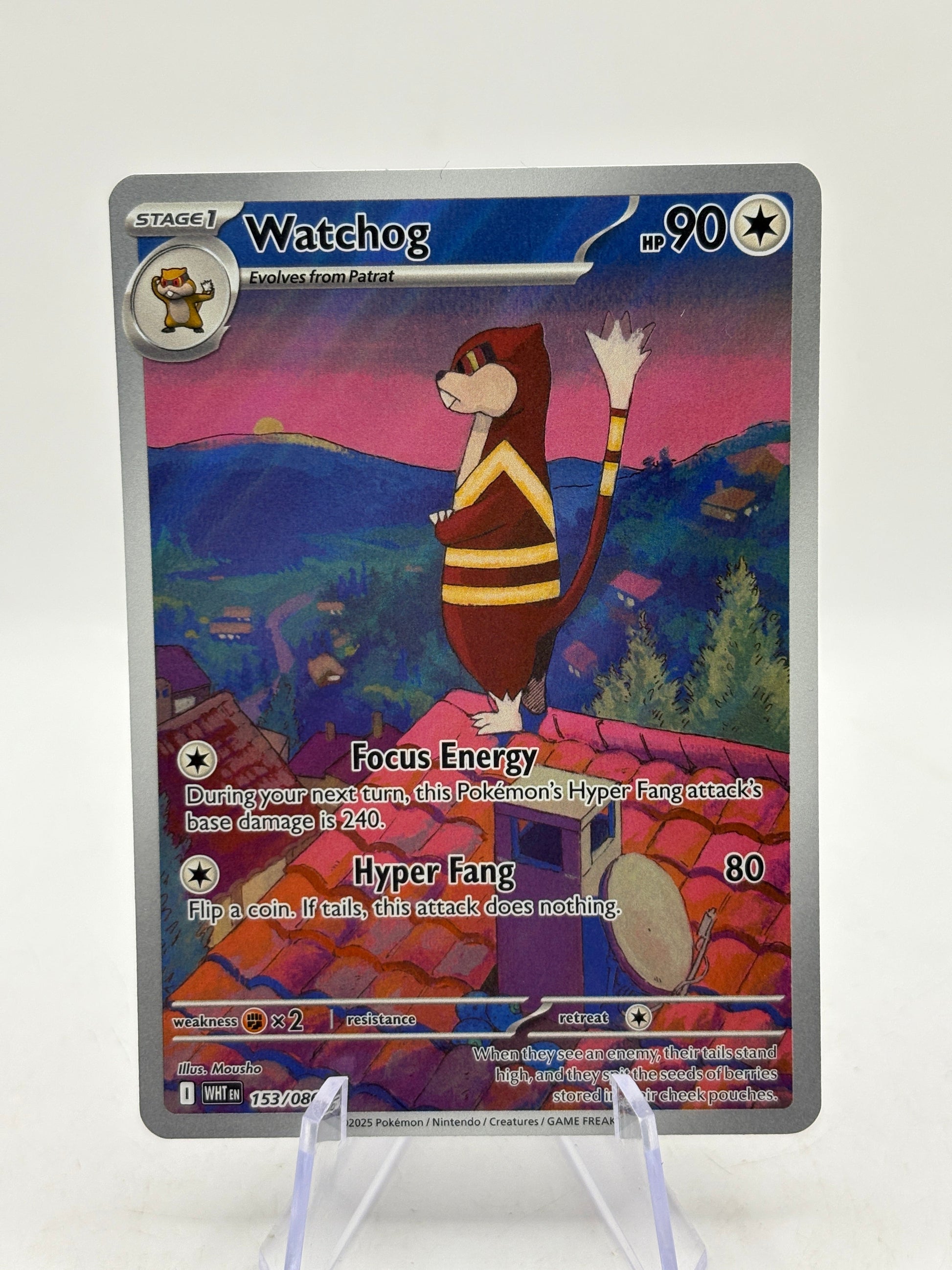 Pokemon TCG SV White Flare - Watchog 153/086 Illustration Rare Nm FRENLY BRICKS - Open 7 Days