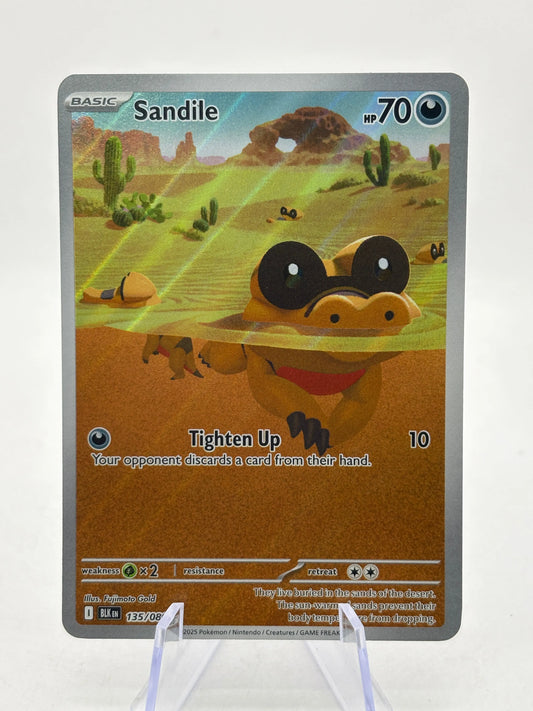 Pokemon TCG SV Black Bolt - Sandile 135/086 Illustration Rare LP FRENLY BRICKS - Open 7 Days