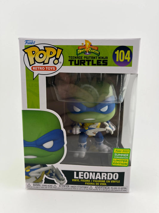 Funko POP! Power Rangers + Teenage Mutant Ninja Turtles Leonardo #104 2022 SDCC FRENLY BRICKS - Open 7 Days