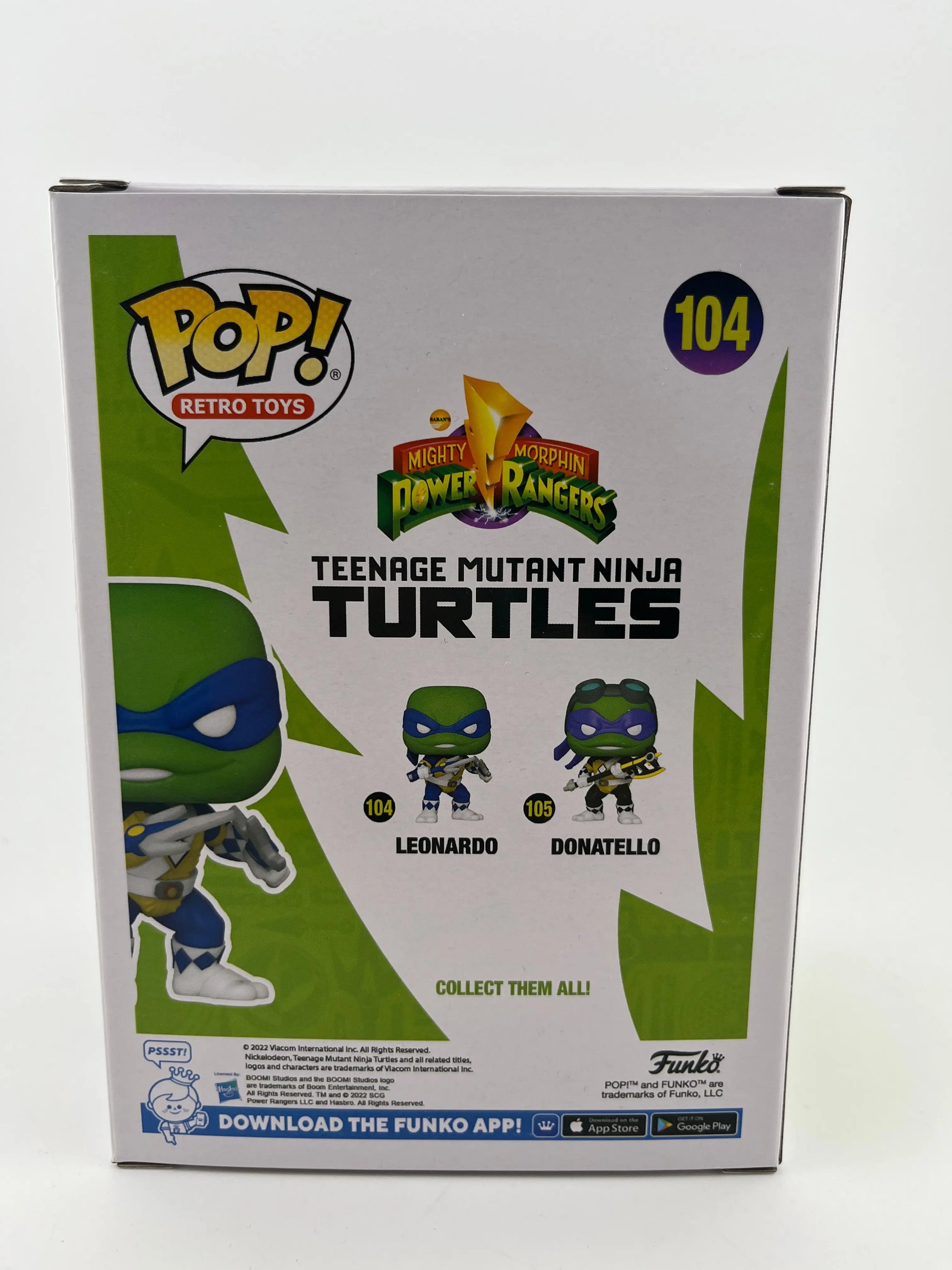Funko POP! Power Rangers + Teenage Mutant Ninja Turtles Leonardo #104 2022 SDCC FRENLY BRICKS - Open 7 Days