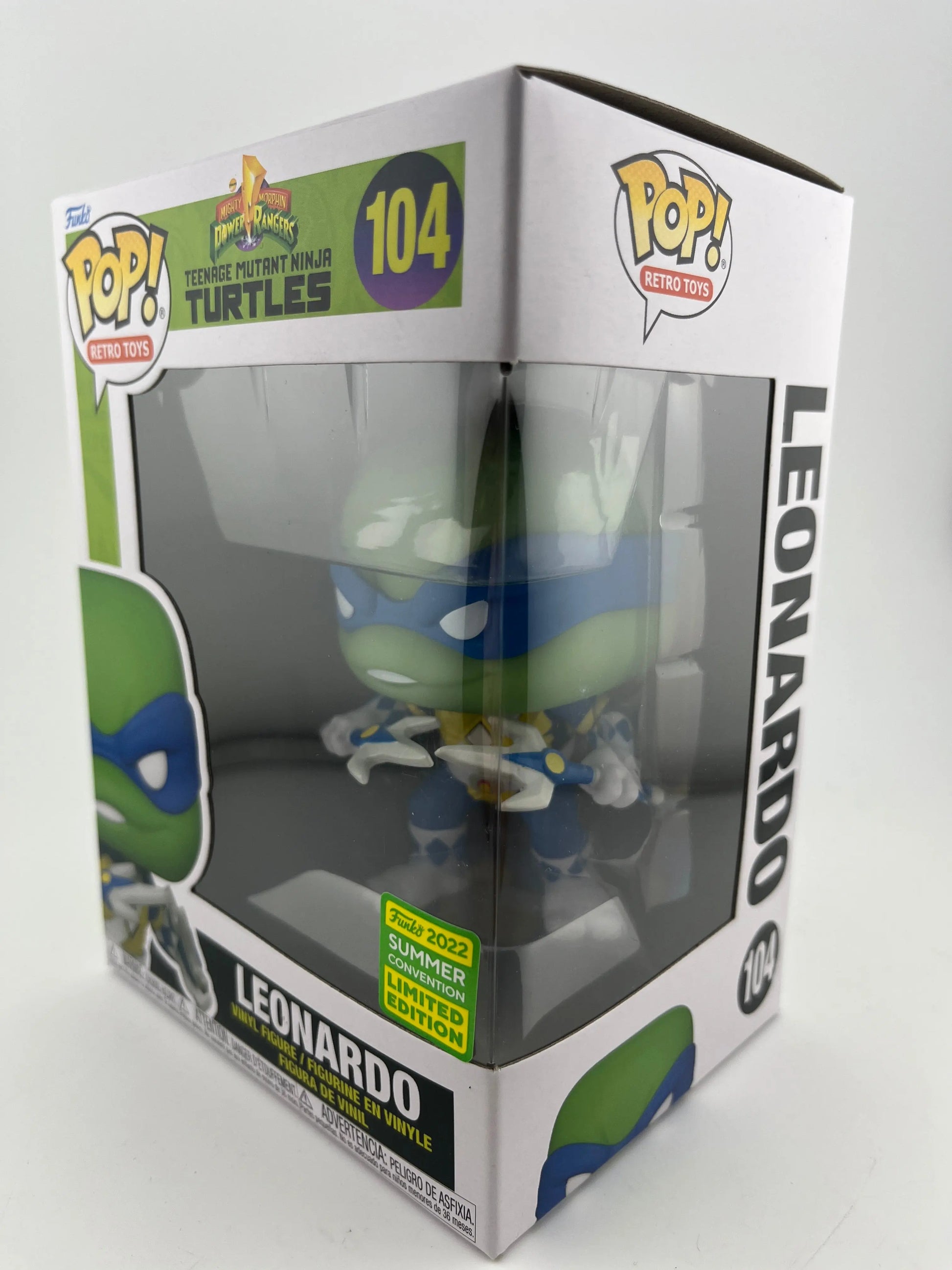 Funko POP! Power Rangers + Teenage Mutant Ninja Turtles Leonardo #104 2022 SDCC FRENLY BRICKS - Open 7 Days