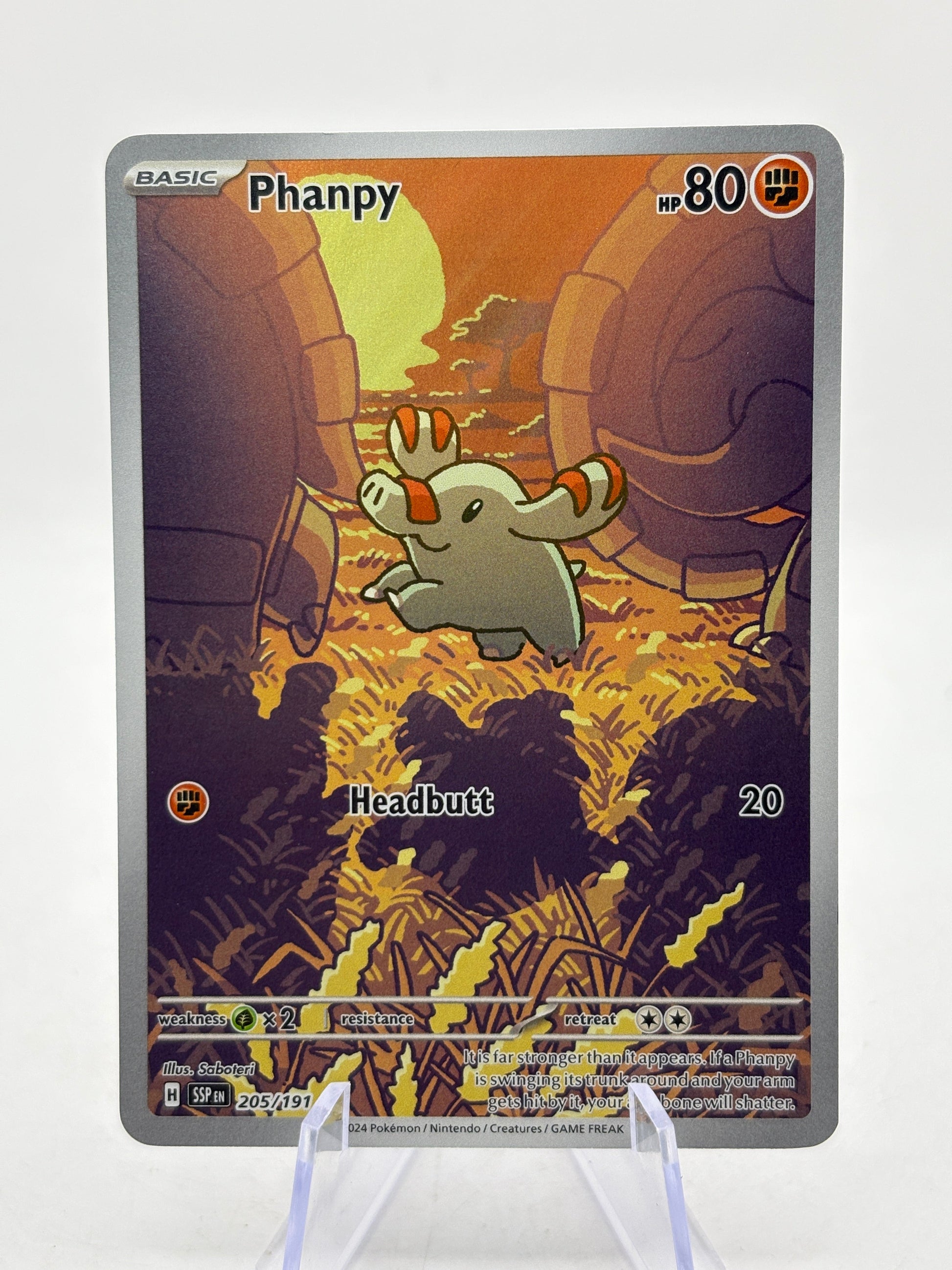 Pokemon TCG SV Surging Sparks - Phanpy 205/191 Illustration Rare Nm FRENLY BRICKS - Open 7 Days
