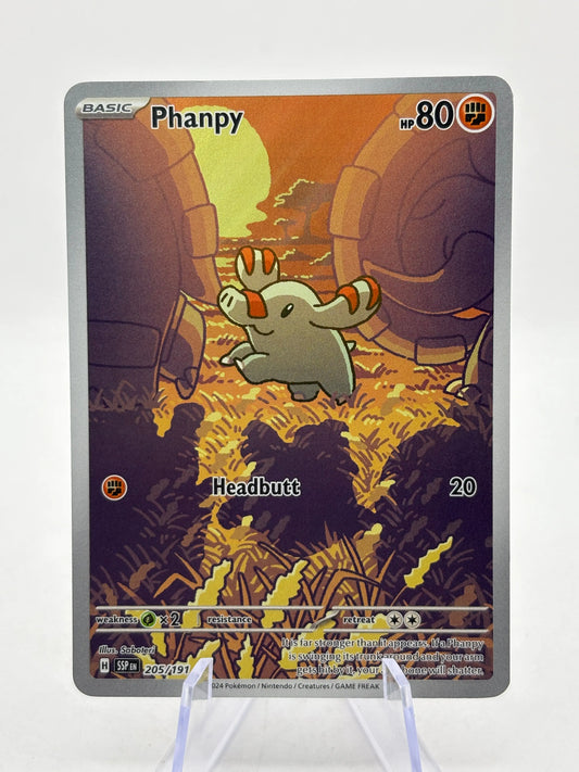 Pokemon TCG SV Surging Sparks - Phanpy 205/191 Illustration Rare Nm FRENLY BRICKS - Open 7 Days