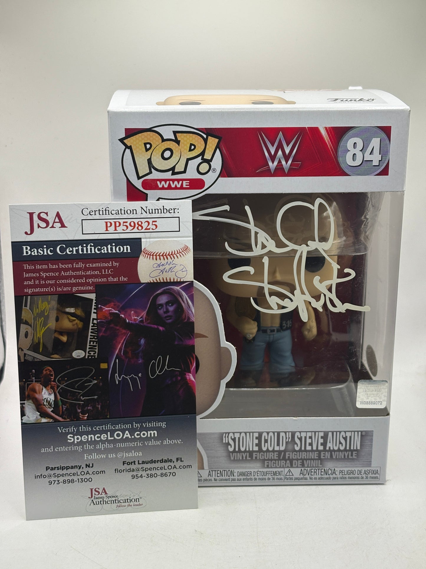 Funko POP! WWE #84 Stone Cold Steve Austin Signed with JSA Certification FRENLY BRICKS - Open 7 Days