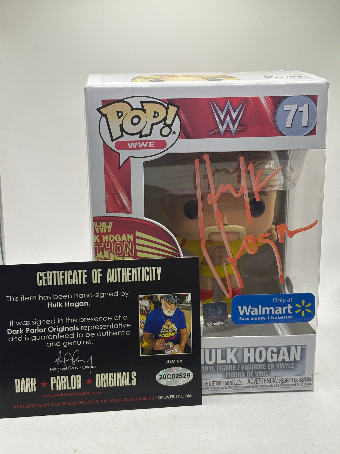 Funko POP! WWE Hulk Hogan Signed Autographed #71 with DPO COA FRENLY BRICKS - Open 7 Days
