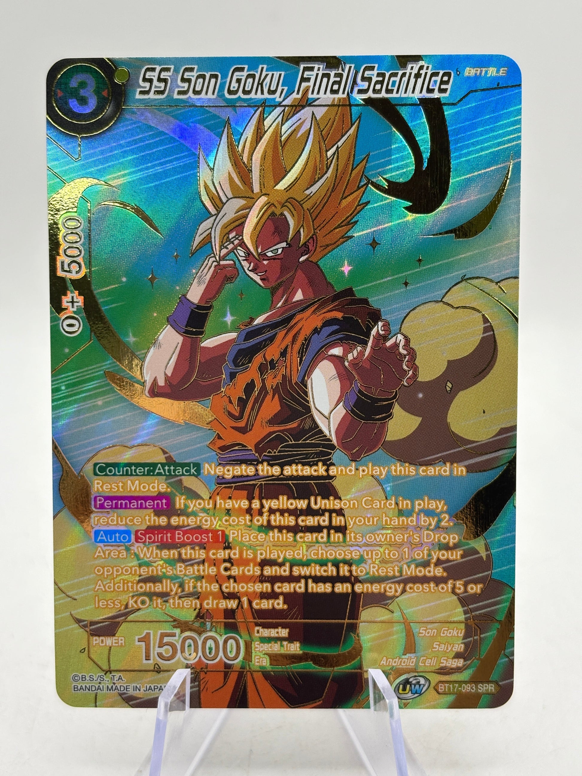 Dragon Ball Super Masters - SS Son Goku, Final Sacrifice BT17-093 SPR FRENLY BRICKS - Open 7 Days