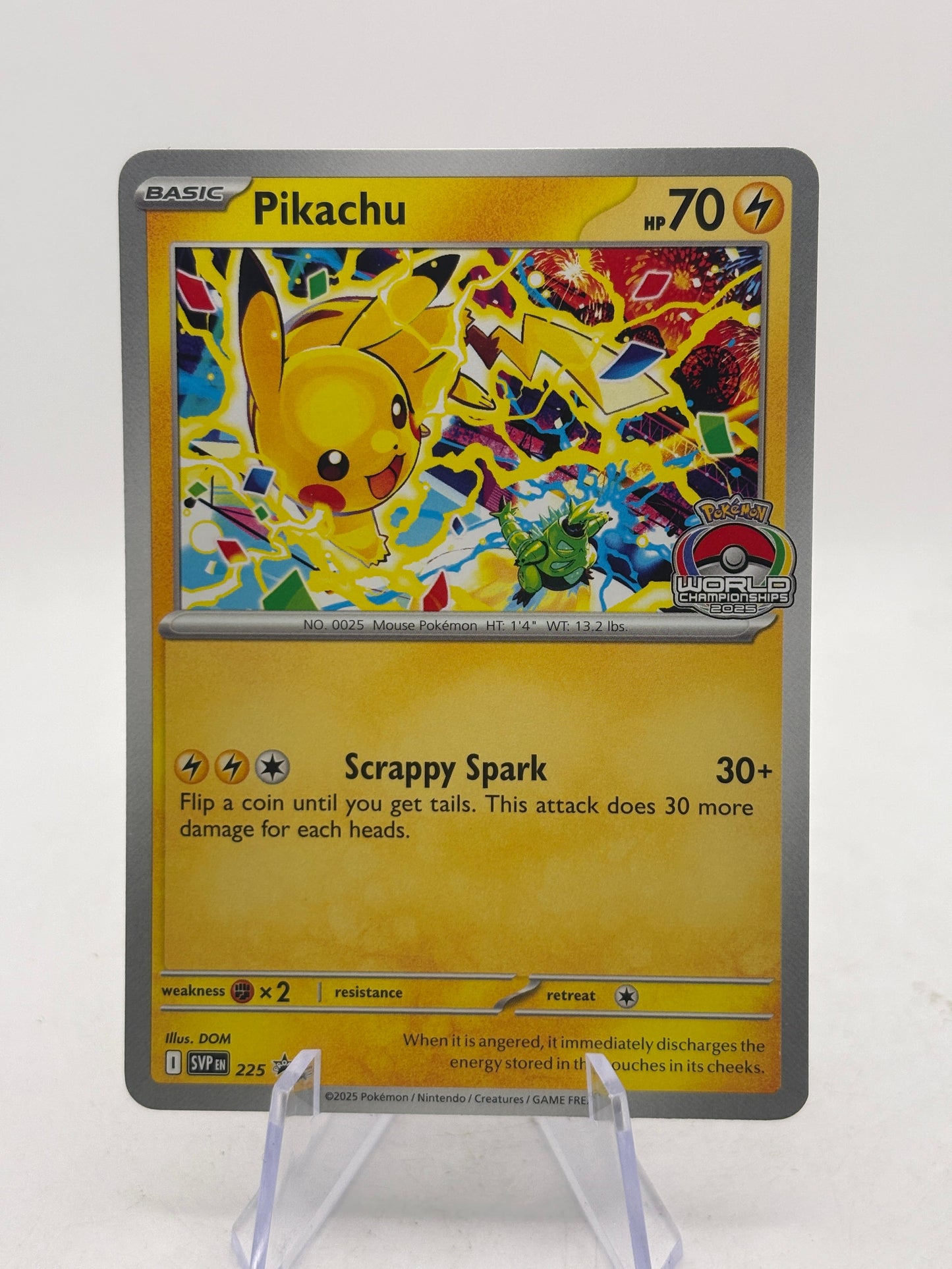 Pokemon TCG SVP Black Star - Pikachu 2025 World Championships SVP225 Promo FRENLY BRICKS - Open 7 Days