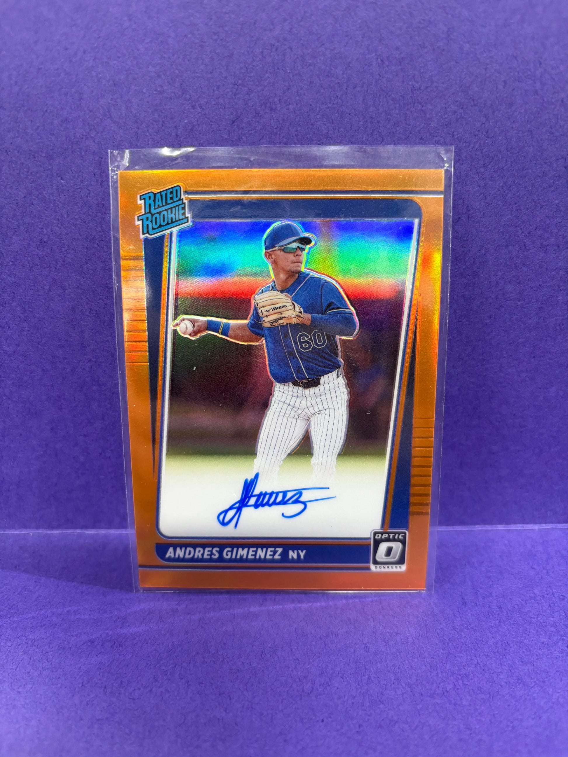 2021 Donruss Optic Rated Rookies RC Auto Orange Andres Gimenez /75 FRENLY BRICKS - Open 7 Days