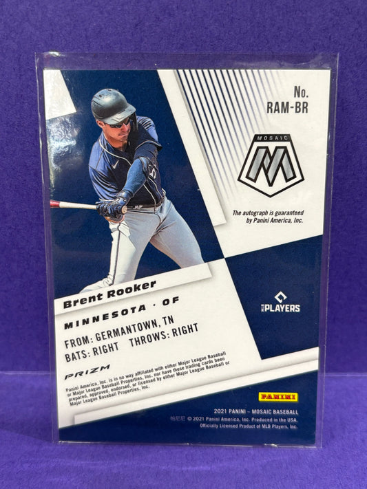 2021 Brent Rooker RC Panini Mosaic Prizm Rookie Autographs FRENLY BRICKS - Open 7 Days