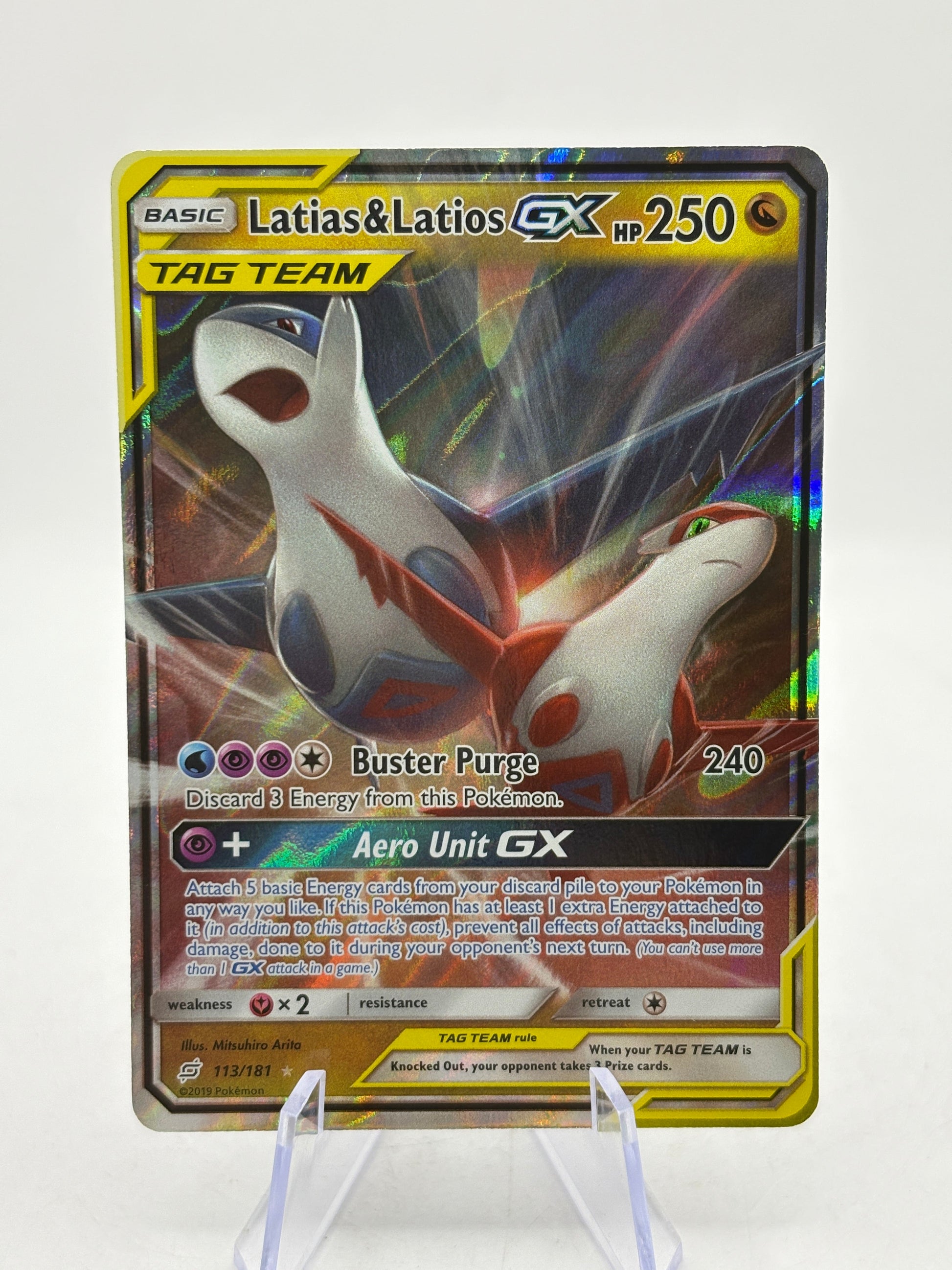 Pokemon TCG Sun Moon Team Up - Latias & Latios GX 113/181 LP FRENLY BRICKS - Open 7 Days