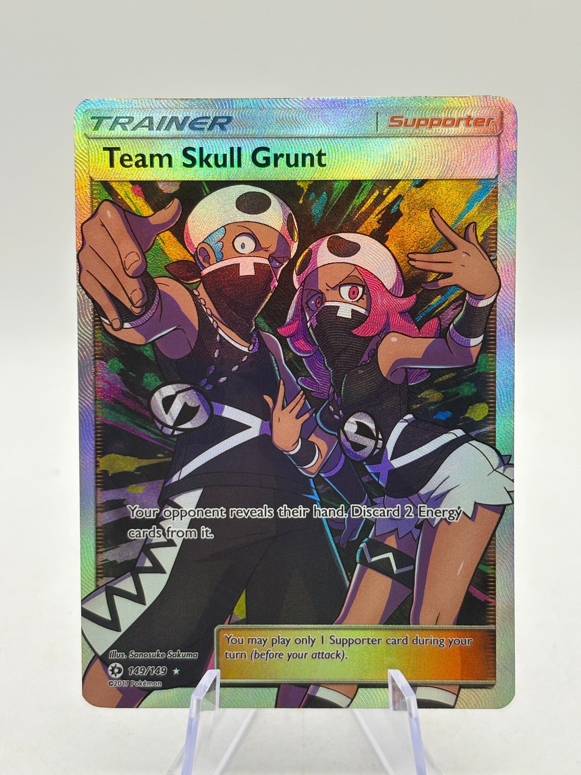 Pokemon TCG Sun Moon Base - Team Skull Grunt 149/149 Full Art LP – FRENLY  BRICKS