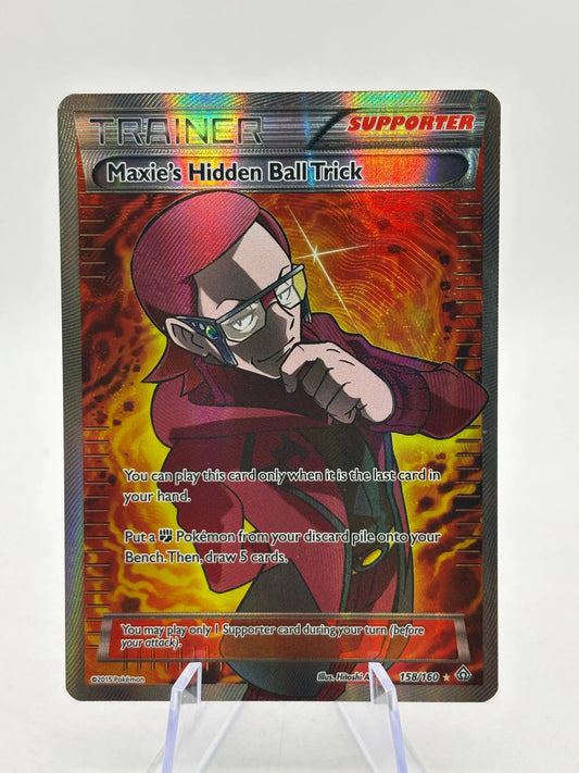 Pokemon TCG XY Primal Clash - Maxie’s Hidden Ball Trick 158/160 Full Art Lp FRENLY BRICKS - Open 7 Days