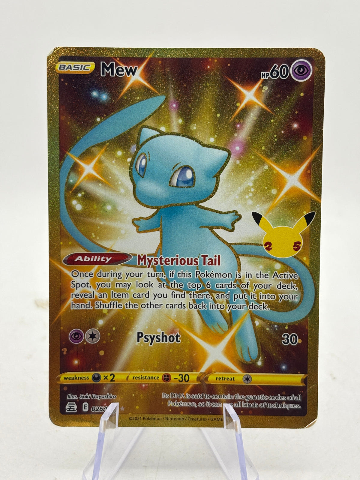 Pokemon TCG Celebrations - Mew 025/025 Full Art HEAVILY PLAYED FRENLY BRICKS - Open 7 Days image 1