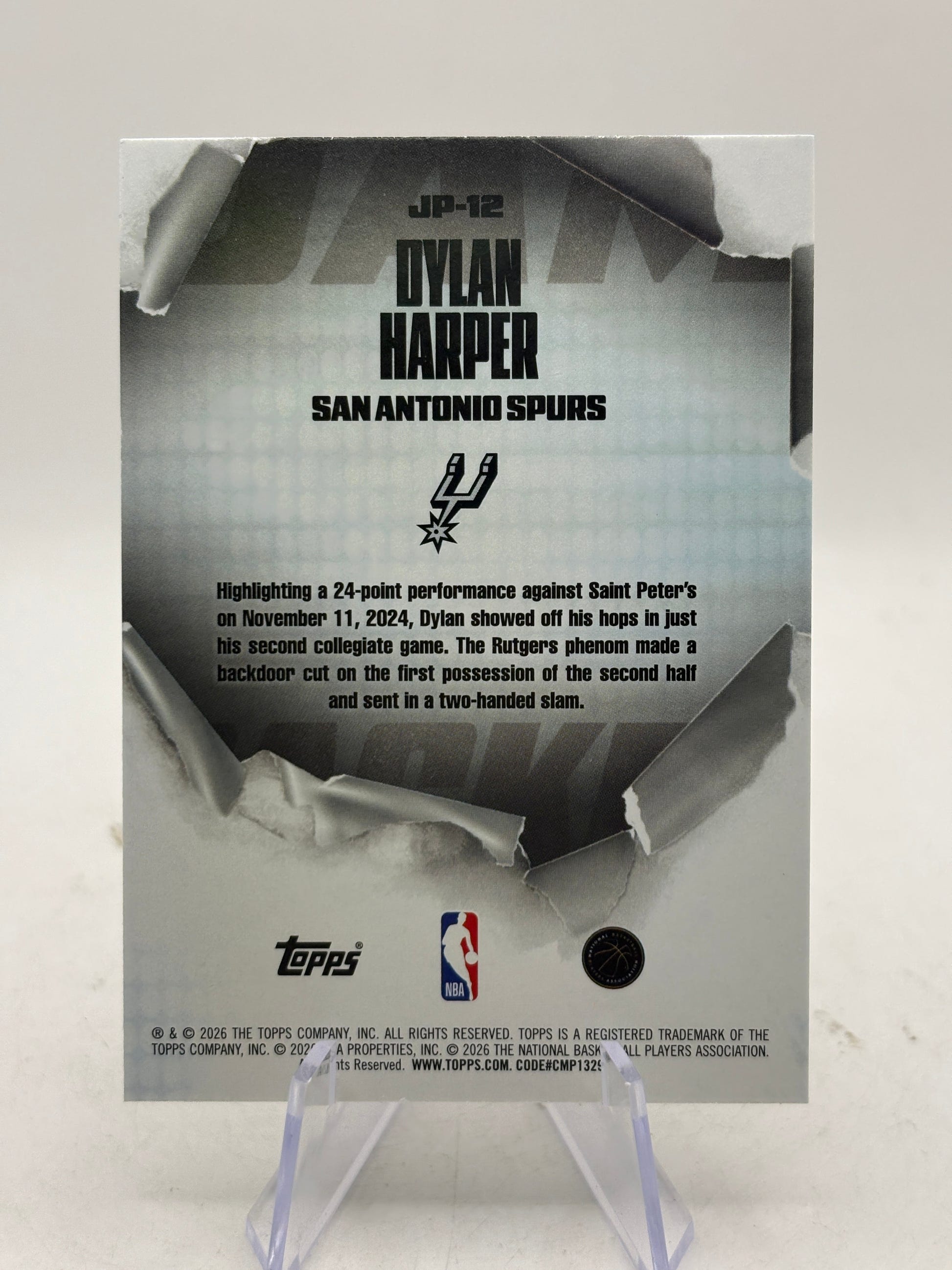 Dylan Harper 2025-26 Topps NBA Hoops RC Rookie Jam Packed Foil Insert Spurs FRENLY BRICKS - Open 7 Days image 2