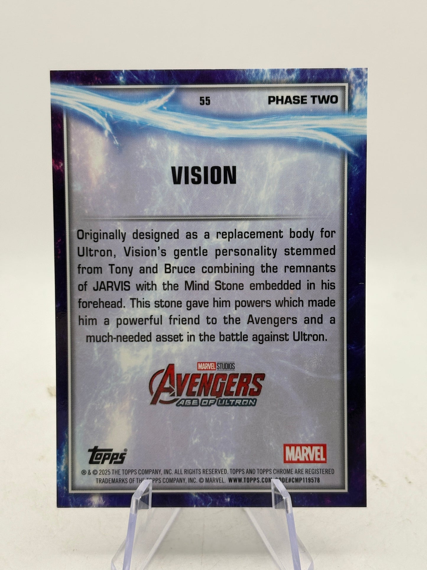 2025 Topps Chrome Marvel Studios Sapphire Orange /25 Vision #55 FRENLY BRICKS - Open 7 Days