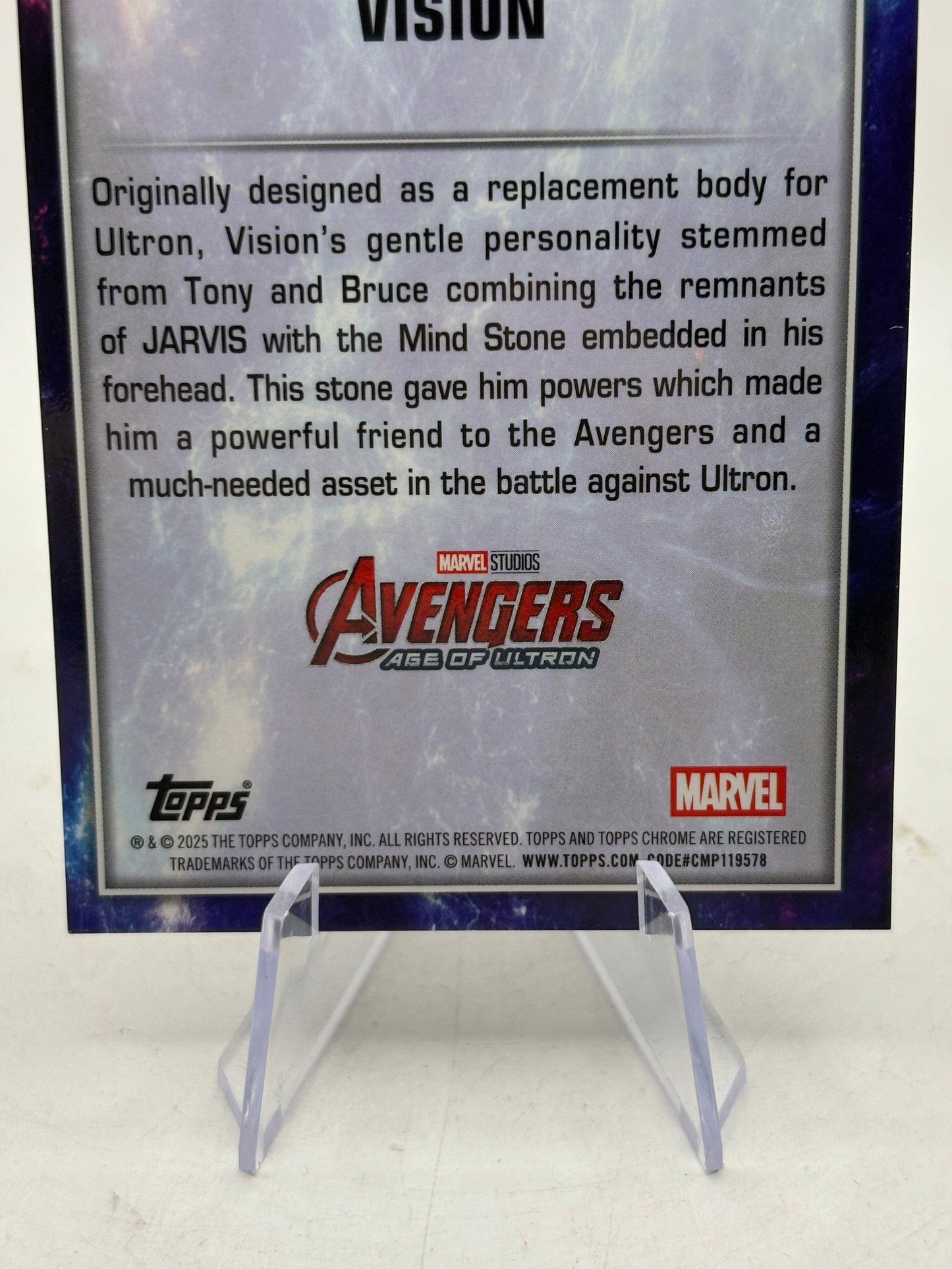 2025 Topps Chrome Marvel Studios Sapphire Orange /25 Vision #55 FRENLY BRICKS - Open 7 Days