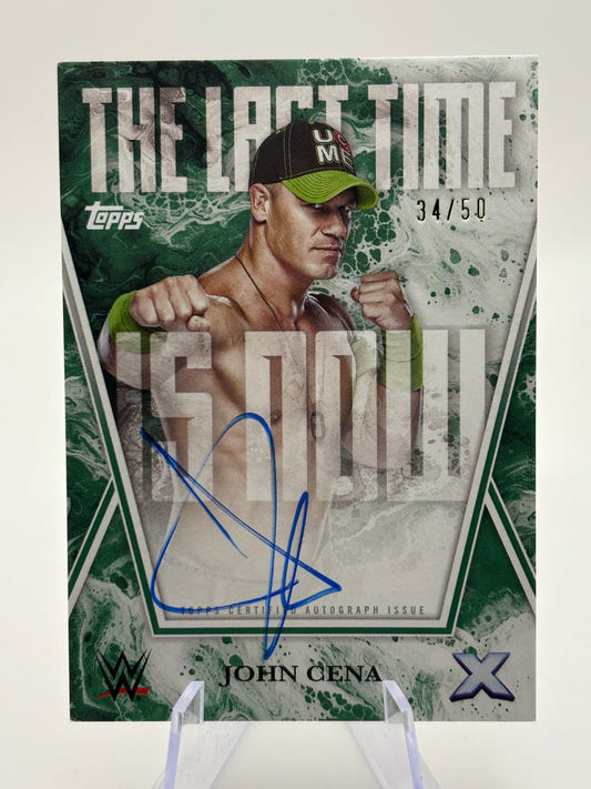 2025 Topps Exalted WWE John Cena The Last Time is Now Auto /50 Green FRENLY BRICKS - Open 7 Days