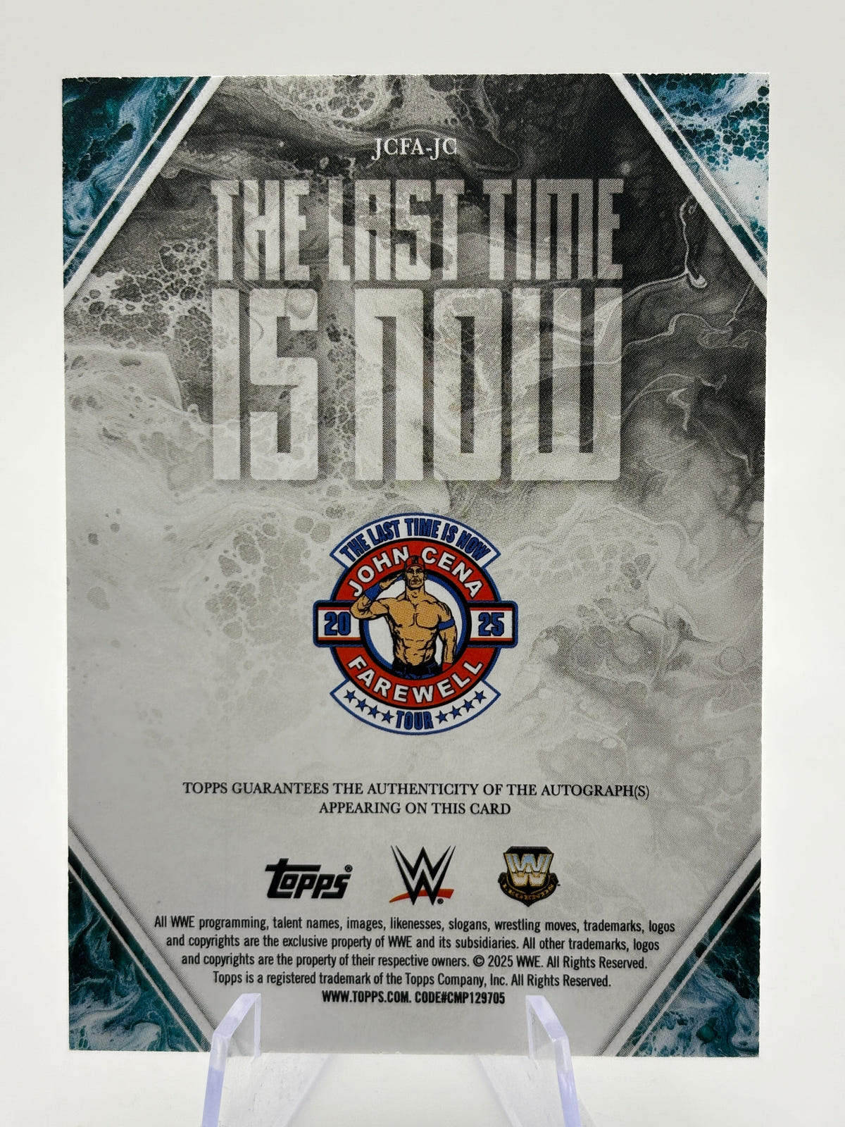 2025 Topps Exalted WWE John Cena The Last Time is Now Auto /50 Green FRENLY BRICKS - Open 7 Days image 2