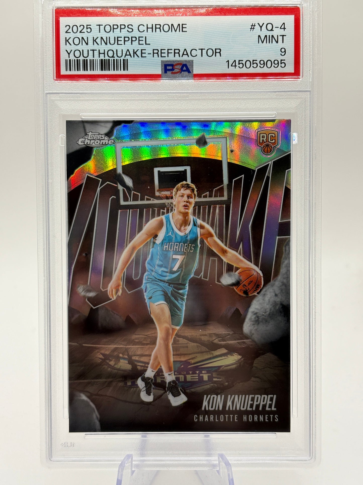 2025 TOPPS CHROME YOUTHQUAKE REFRACTOR #YQ-4 KON KNUEPPEL ROOKIE RC PSA 9 FRENLY BRICKS - Open 7 Days