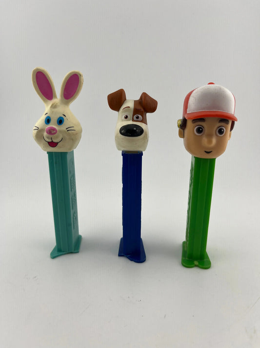 PEZ random lot of three Rabbit Dog Man 1998  PEZ Dispensers +combinedshipping FRENLY BRICKS - Open 7 Days