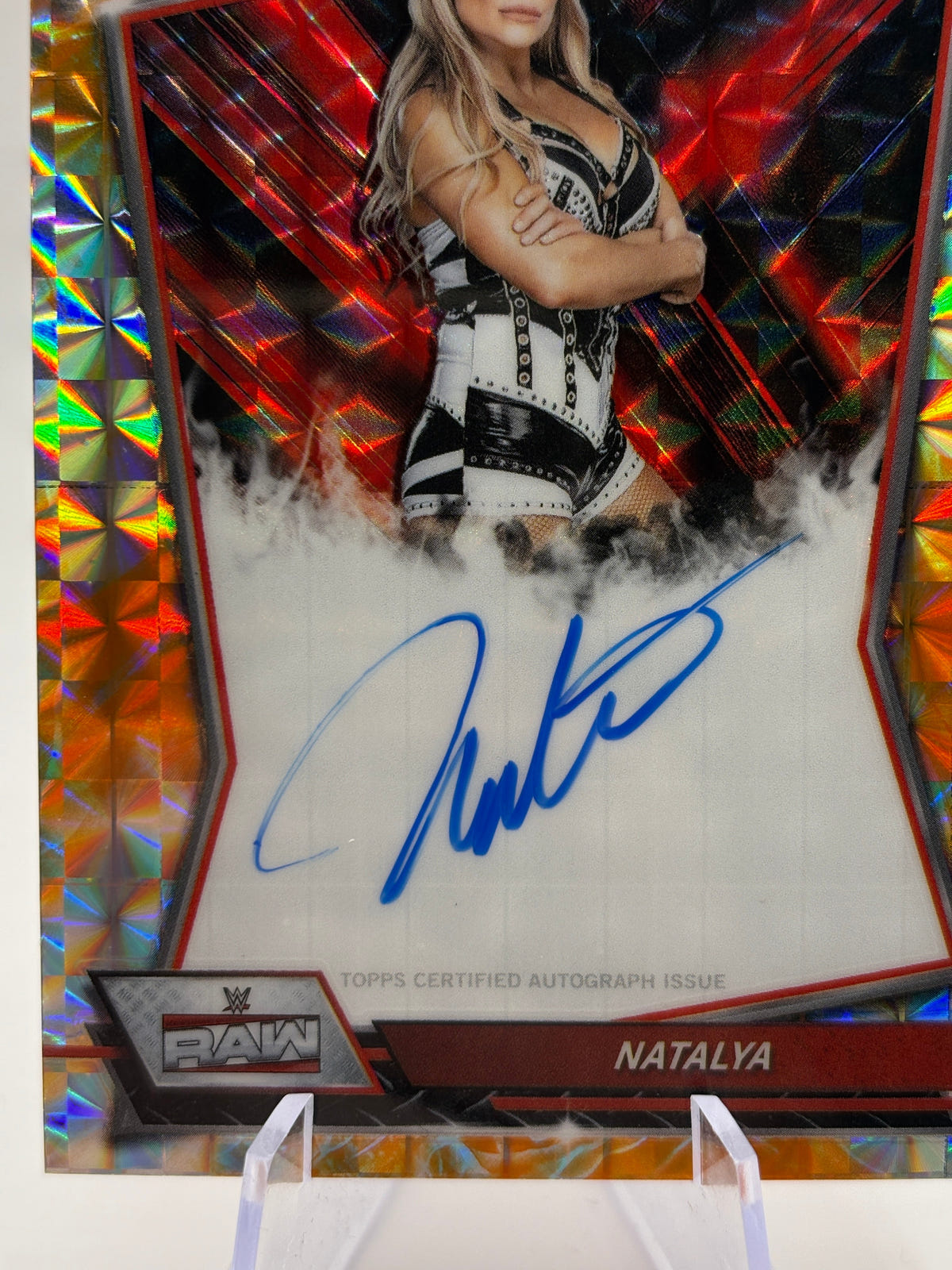 Natalya 2026 Topps Chrome WWE Orange Geometric Red Brand Auto /25 FRENLY BRICKS - Open 7 Days image 3