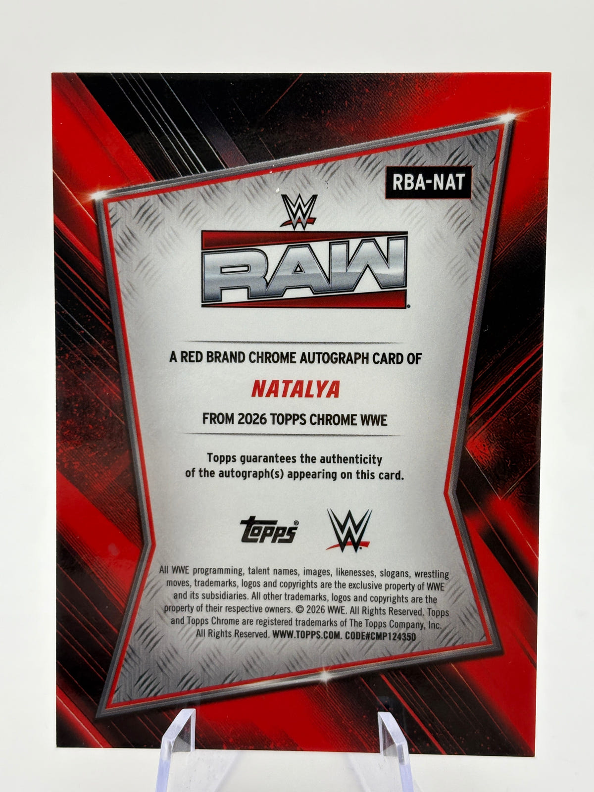 Natalya 2026 Topps Chrome WWE Orange Geometric Red Brand Auto /25 FRENLY BRICKS - Open 7 Days image 4